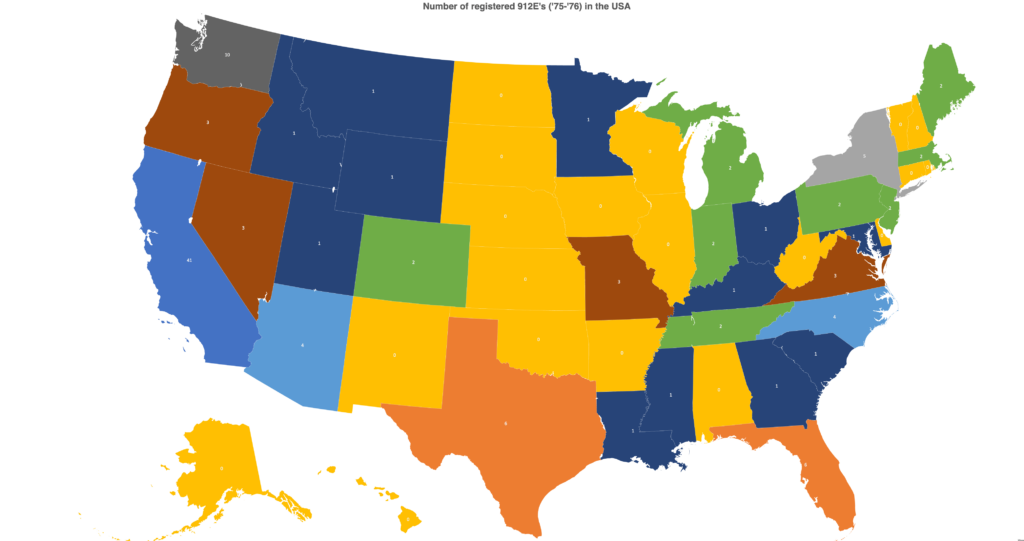 Graphics location registered Porsche 912E USA