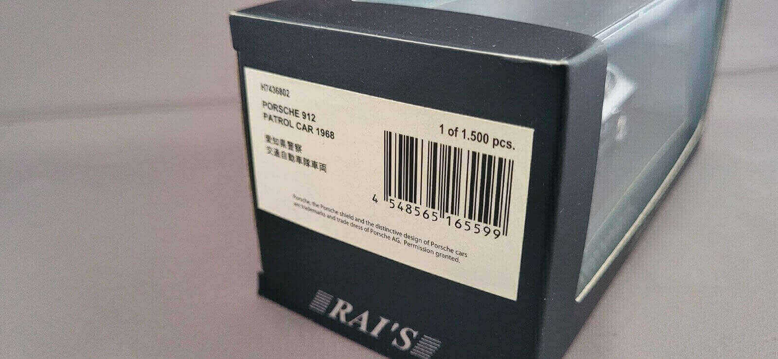 Modelcars box RAI's Porsche 912 coupeJapanese Policecar