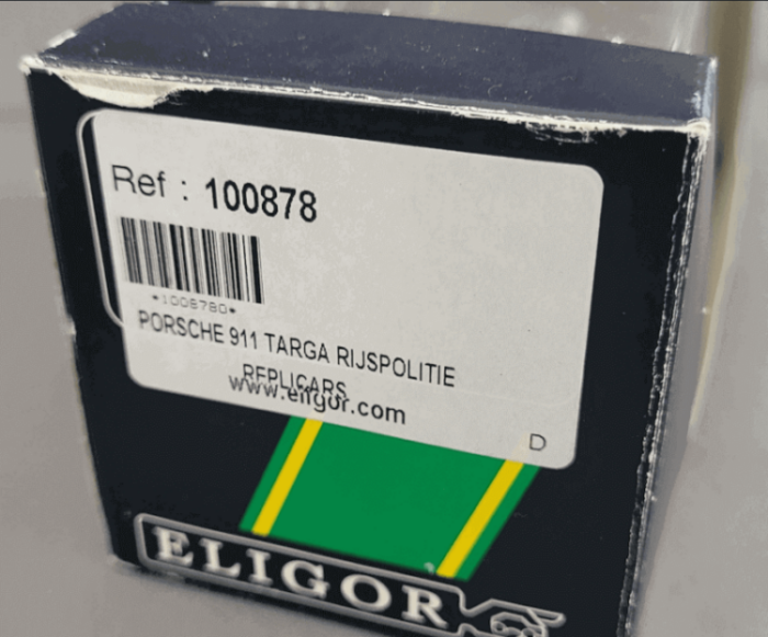 Modelcar Eligor Porsche 911 targa Rijkspolitie no 33 box