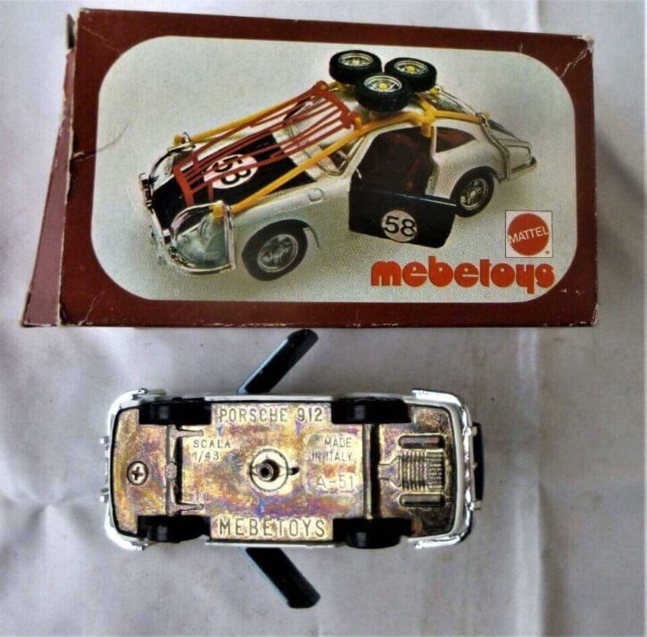 Modelcars MEBETOYS Porsche 912 Coupe A-12 White Rallye no. 51 underneath with box