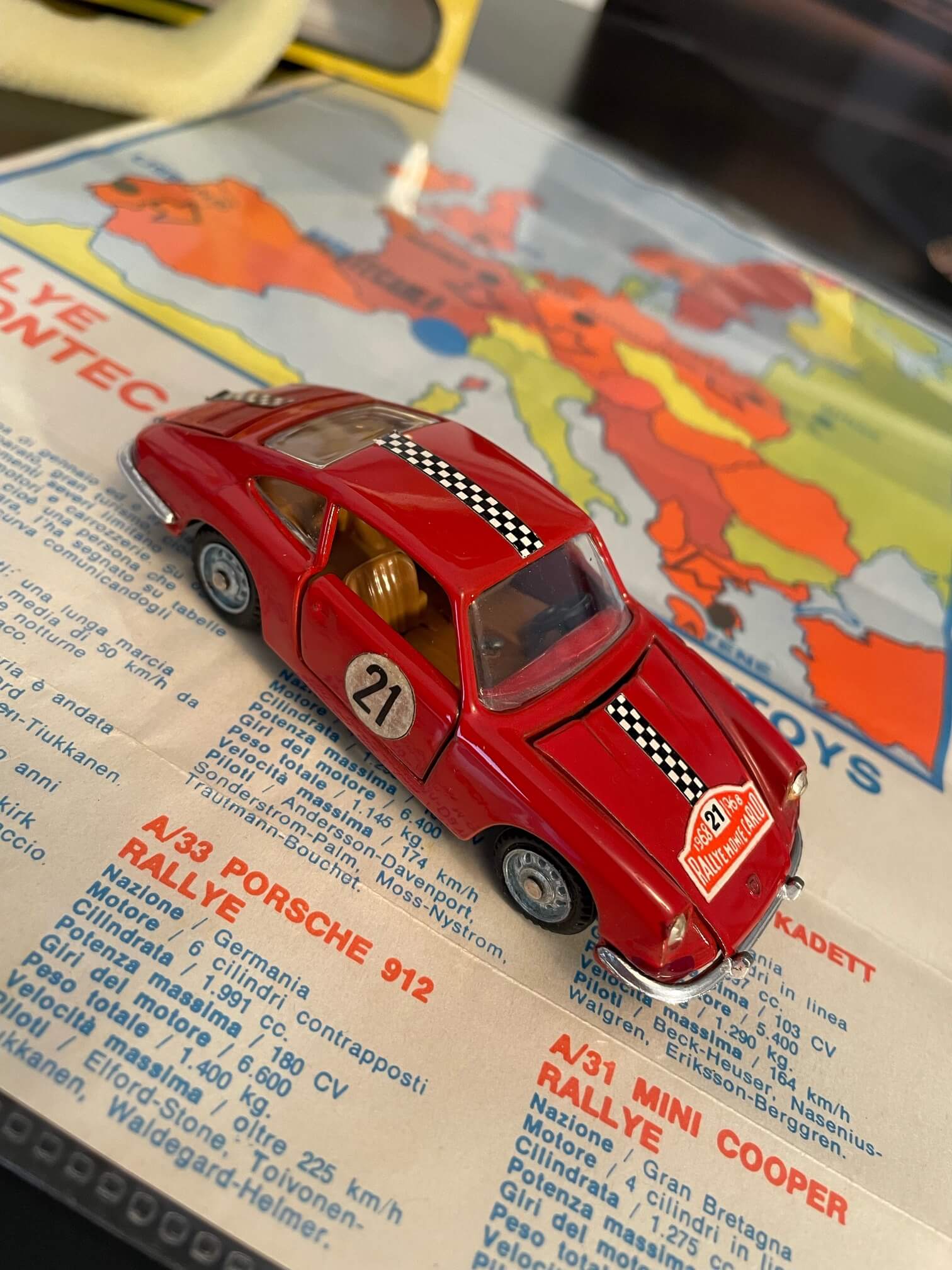 Modelcar Mebetoys A12 red Monte Carlo Rallye no. 21 scale 1:43 front right