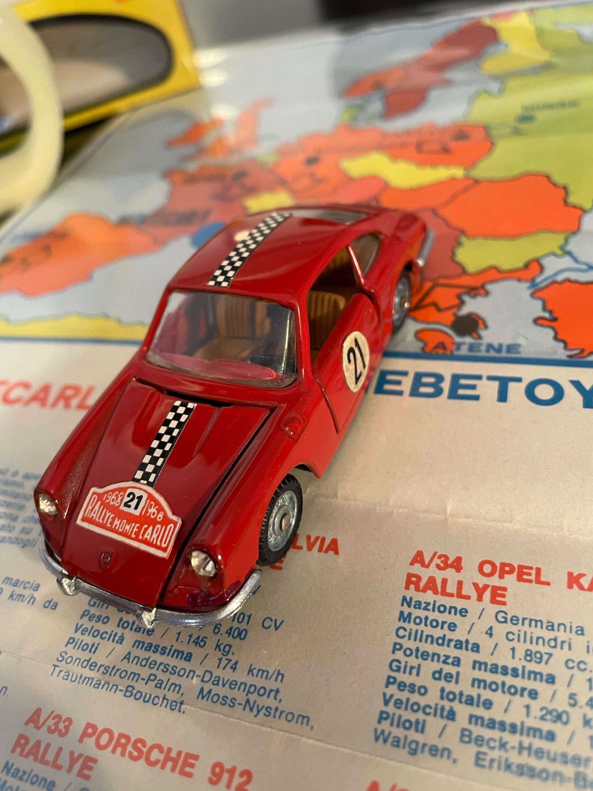 Modelcar Mebetoys A12 red Monte Carlo Rallye no. 21 scale 1:43 front left