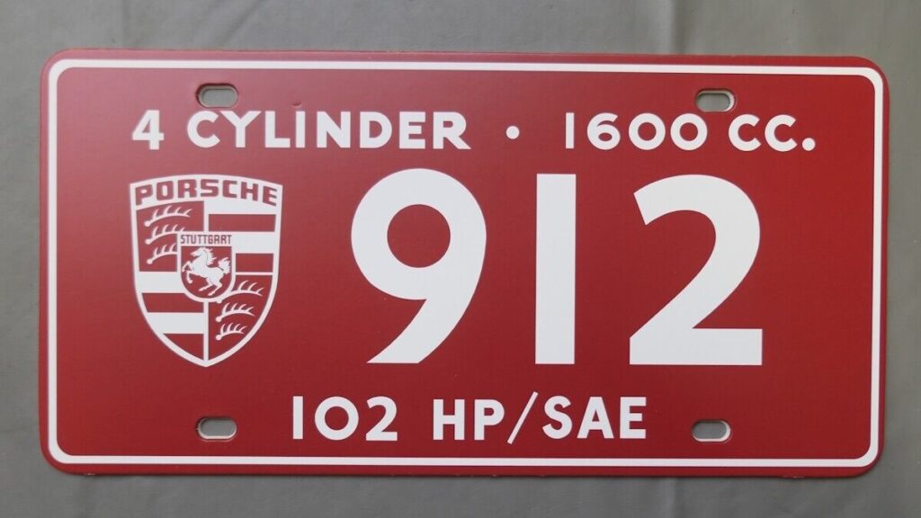 1965 - 1969 Dealer Showroom Display License Plate front 2 www.912stuff.com