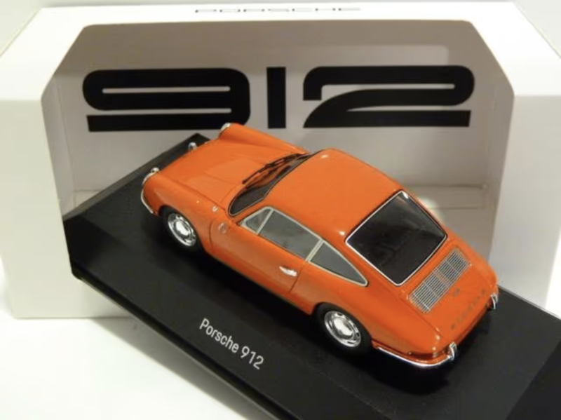 Modelcars SPARK Porsche 912 Coupe tangerine left from above www.912stuff.com