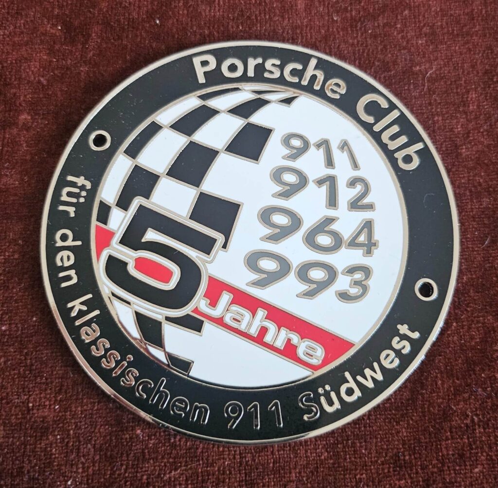 Badge Porsche Club für den klassischen 911 Südwest Porsche 912 www.912stuff.com