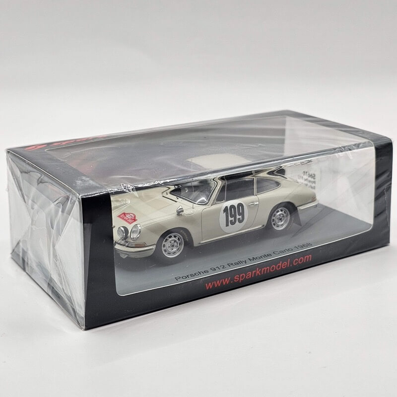 Porsche 912 Coupe Rally Monte Carlo no. 199 white left side front in box www.912stuff.com